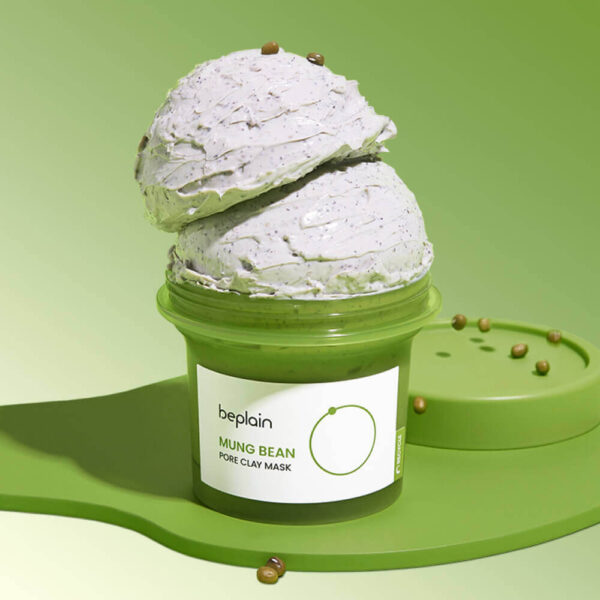 Глиняная Маска Для Очищения и Сужения Пор beplain Mung Bean Pore Clay Mask 120мл — изображение 4