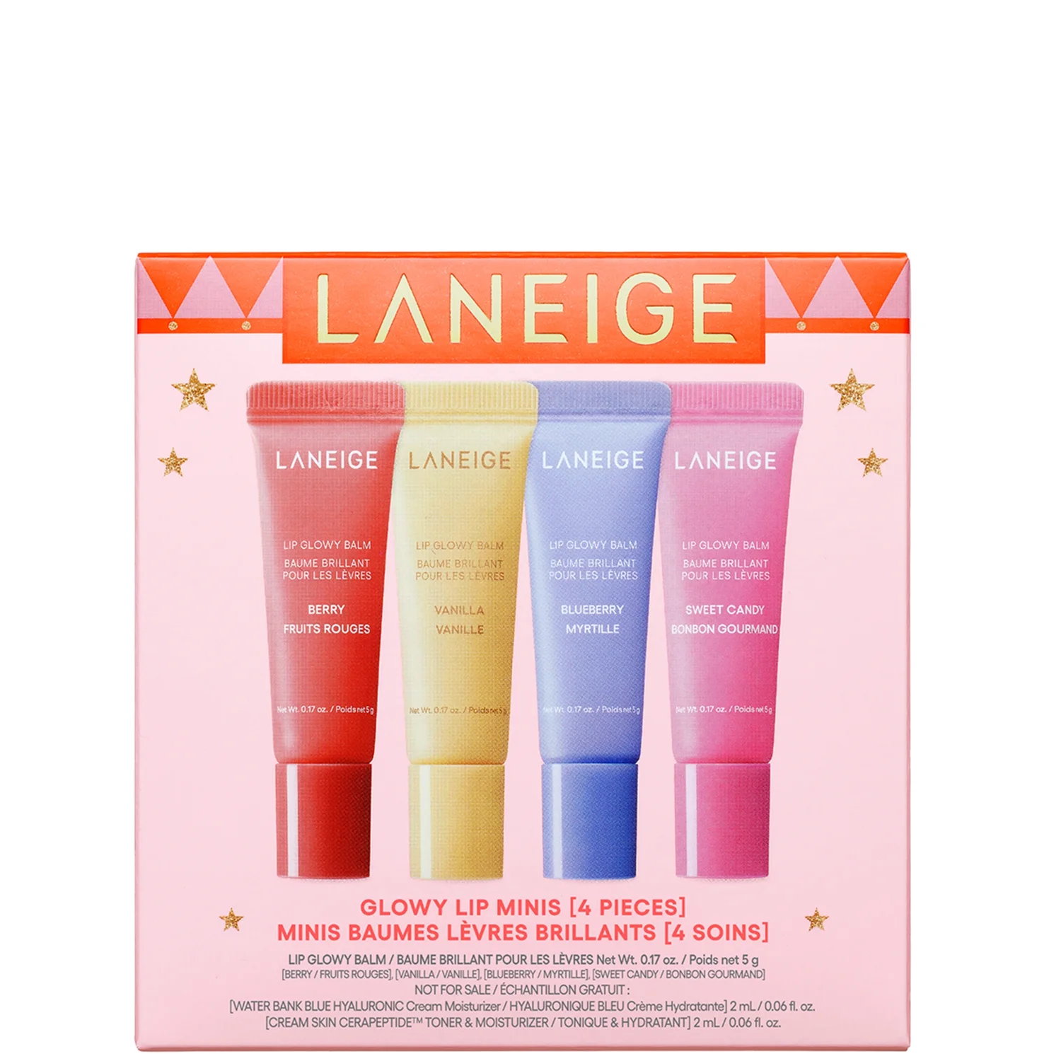 Набор Увлажняющих Глянцевых Бальзамов Для Губ Laneige Glowy Lip Balm Minis Set 5г*4