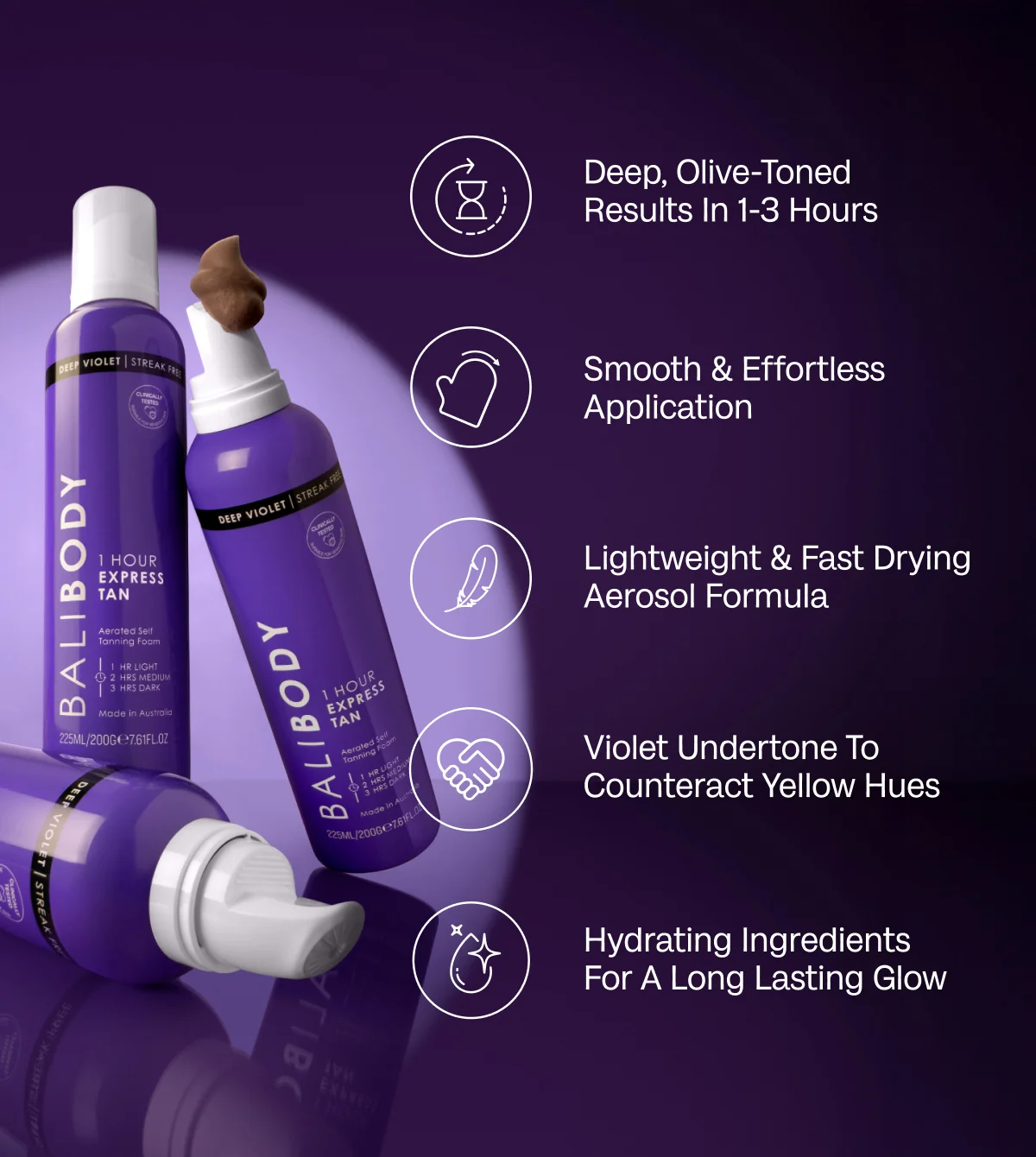 Автозагар экспресс за 1 час, Bali Body Deep Violet 225мл — изображение 2