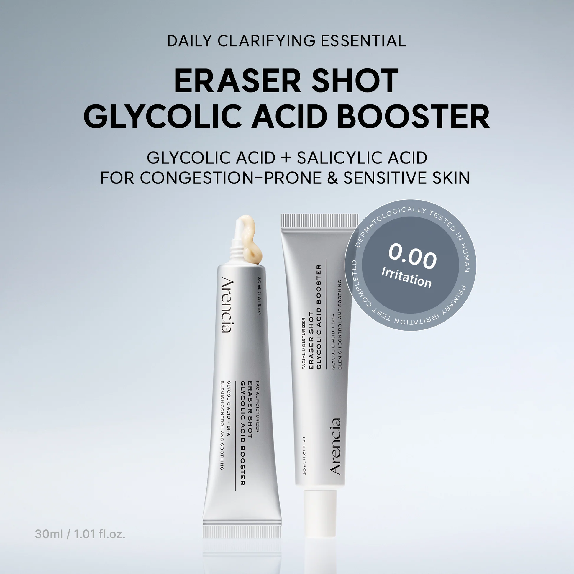 Exfoliating Booster Serum Arencia Eraser Shot Glycolic Acid Booster 30ml | Healthyskin.ee